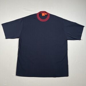 Barbour Roksanda Women's Navy Blue Burgundy Knitted Oversized Tee Top